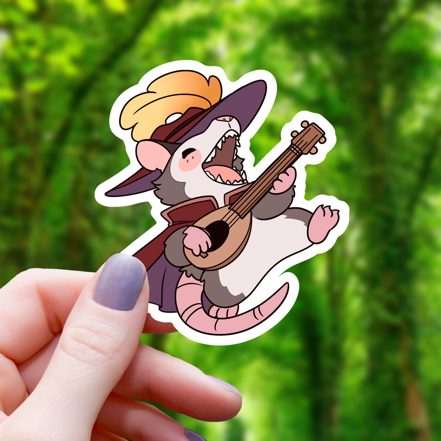 Mimic Gaming Co - Opposum Bard TTRPG Class Sticker - 3"