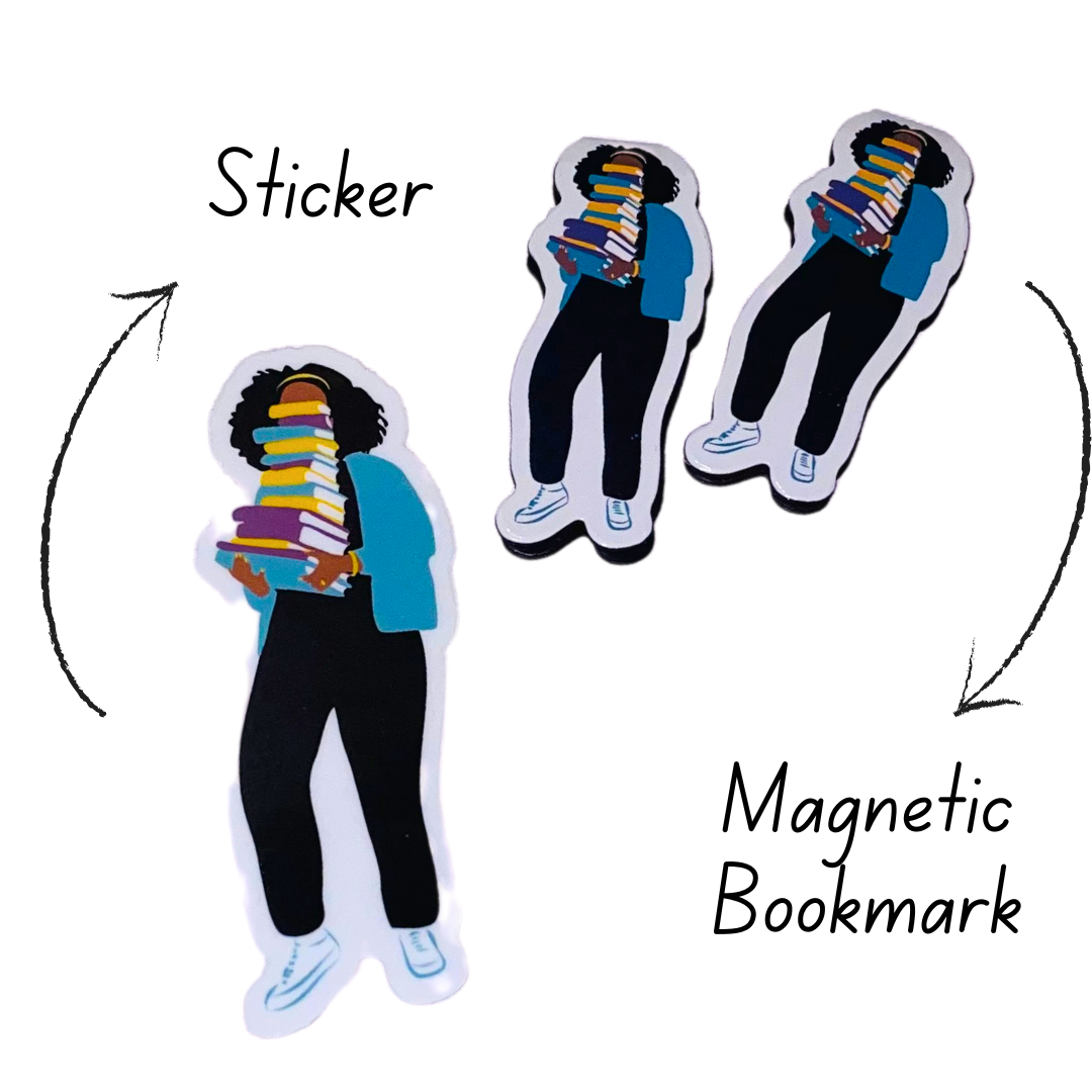 CheerNotes - My Book Stack | Black Girl | Book Lovers Stickers