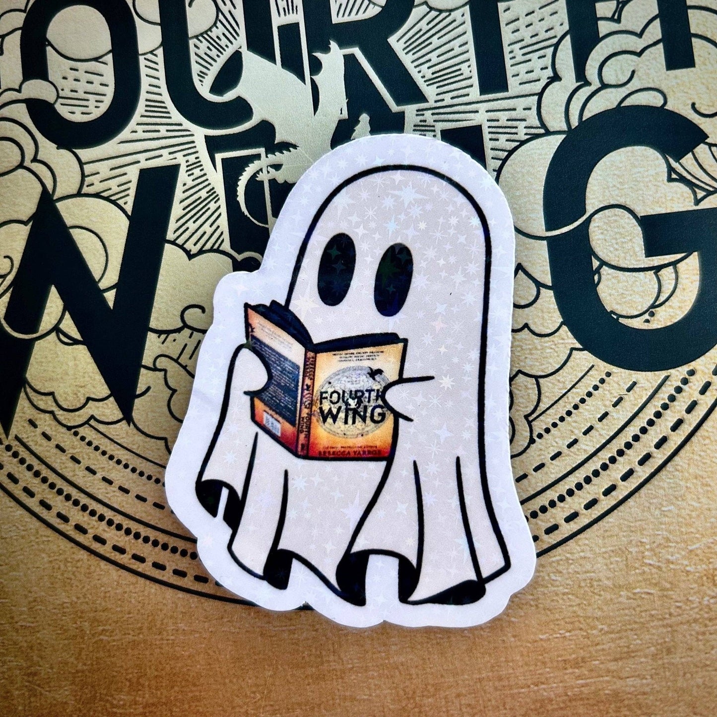 Awfullynerdy.co - Ghost Reading Fourth Wing Sticker