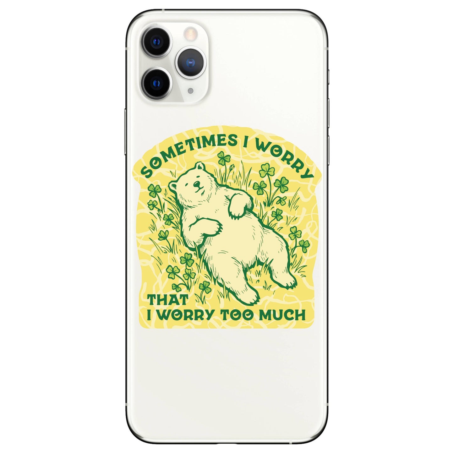 Juju and Moxie - Worry Too Much Funny Bear Cub High Quality Vinyl Sticker