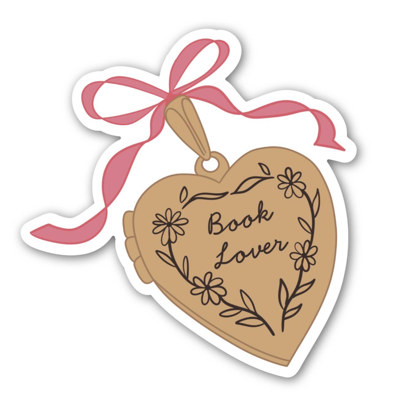 inviting affairs paperie - Book Lover Heart Locket Sticker