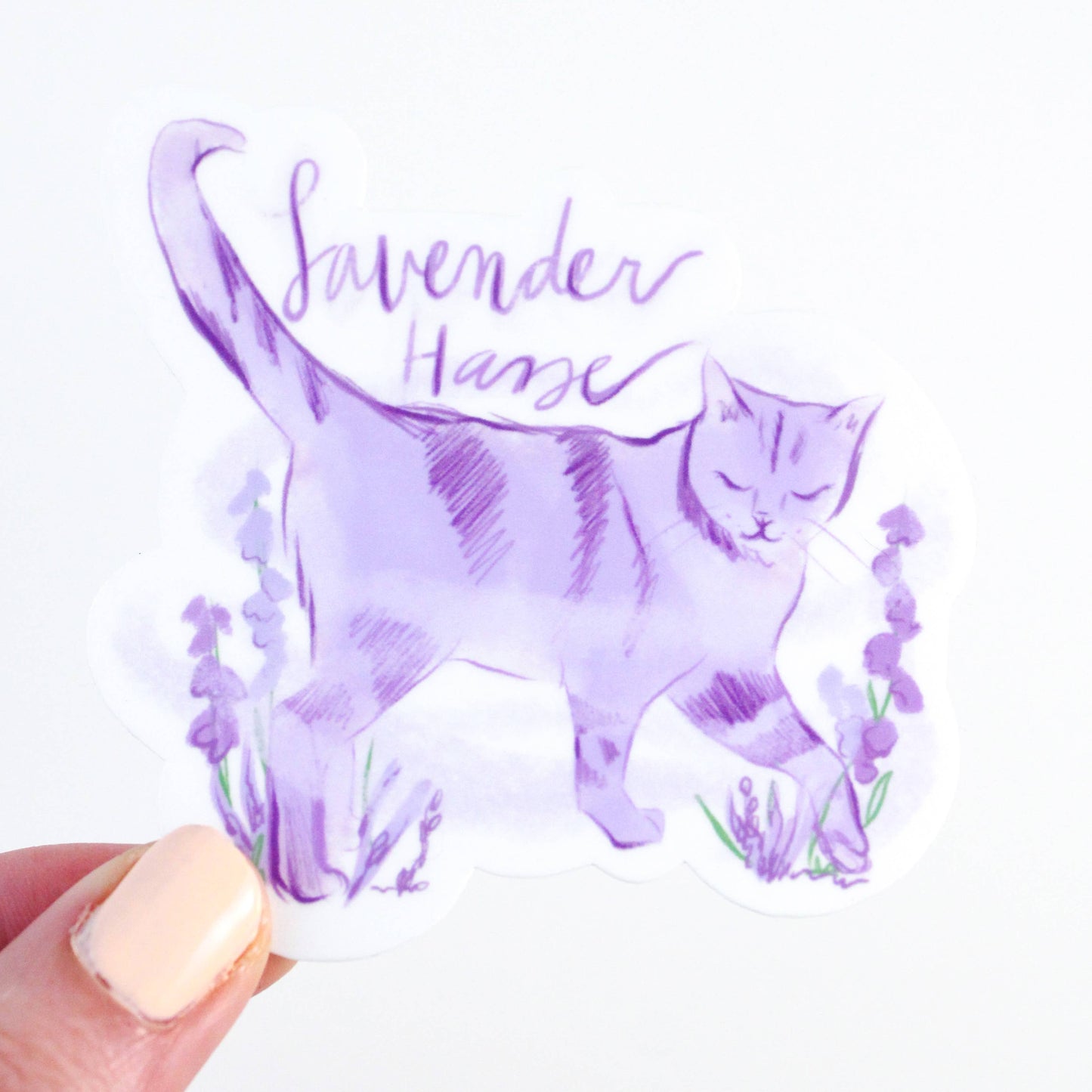 Amy Hartelust Art and Illustration - Lavender Haze Cat Vinyl Sticker