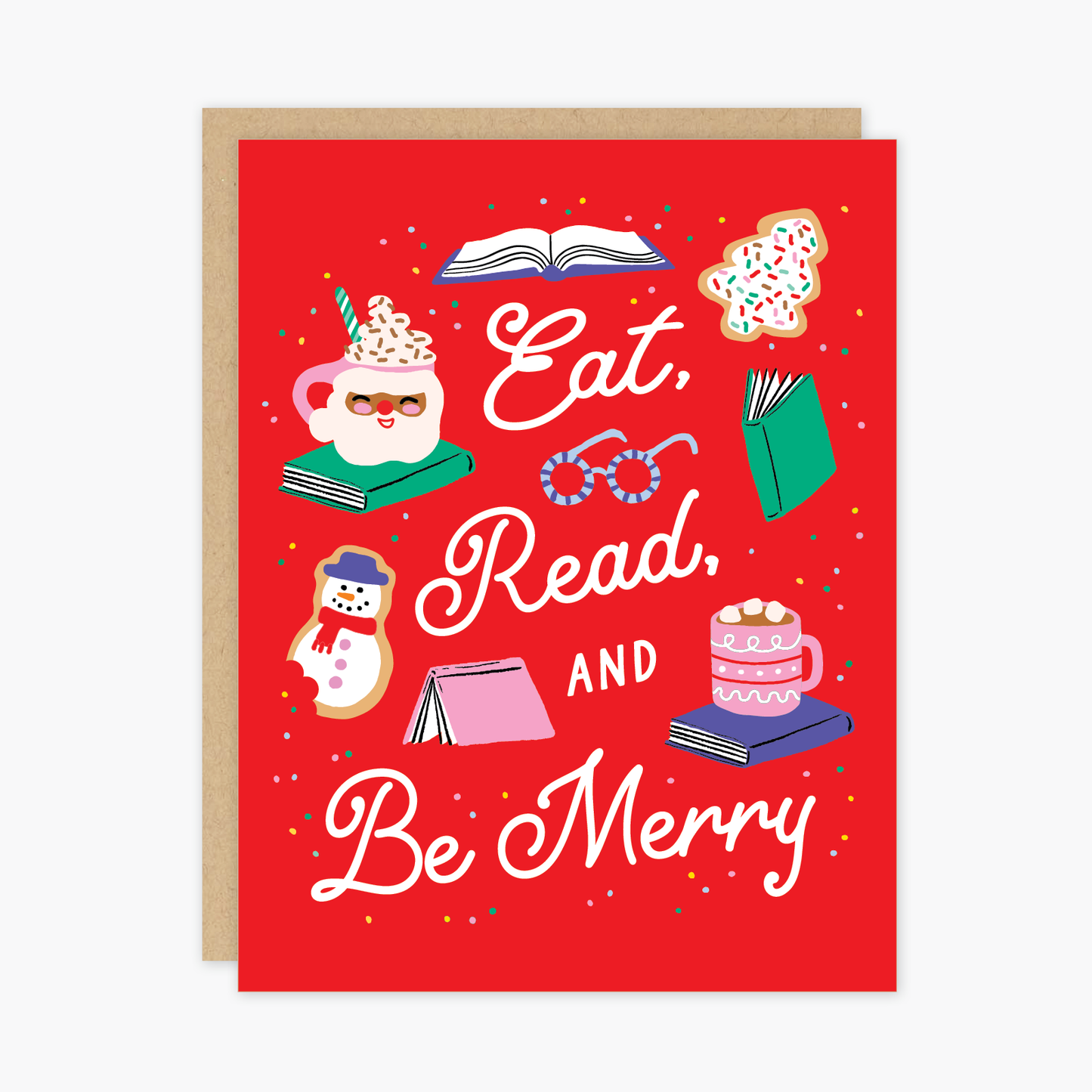 Party of One - Boxed Eat Read Christmas Holiday Card