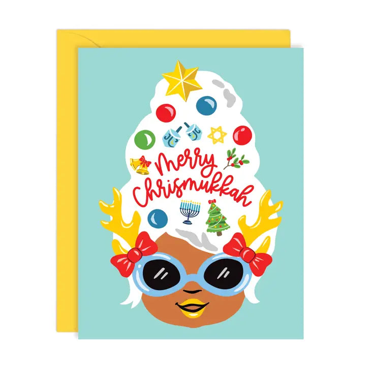 Merry Chrismukkah Card Christmas and Hanukkah Card