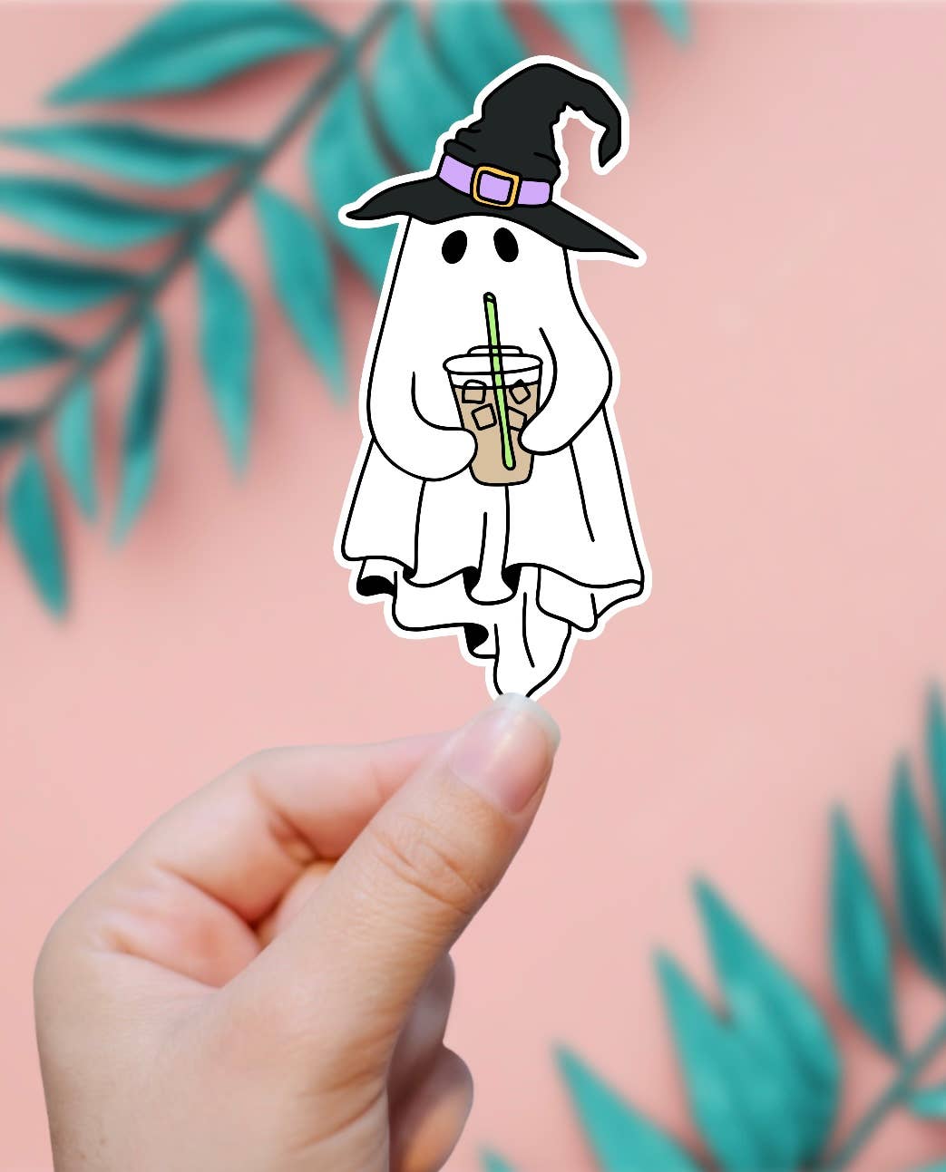 Iced Coffee Ghost Sticker