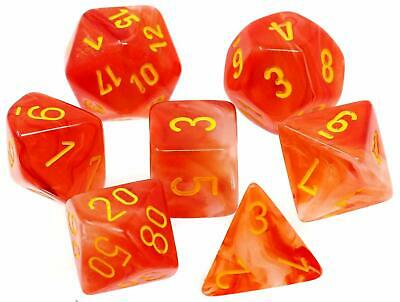 Dice Menagerie 9: Ghostly Glow Poly Orange/Yellow (7)