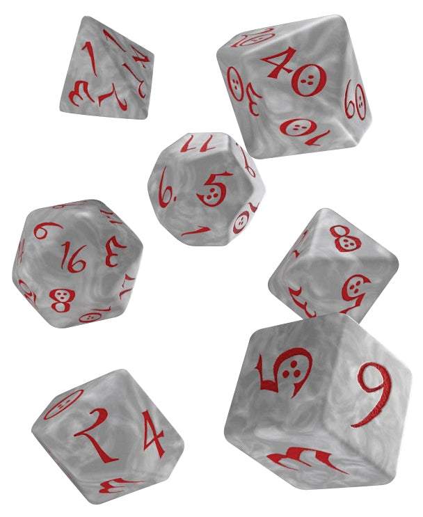 Classic RPG Dice Set Pearl/Red (7)