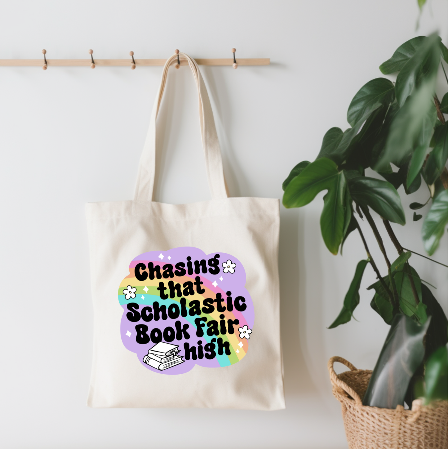 EnchantingSunshine - Chasing That Book Fair High Small Canvas Tote Bag