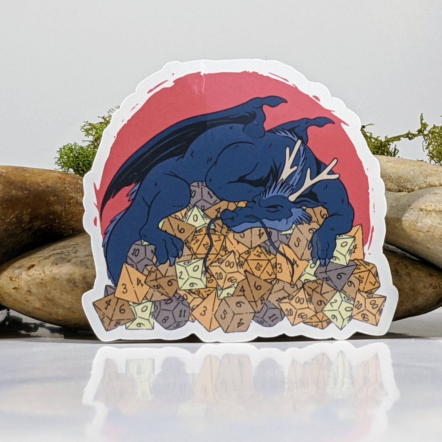 Mimic Gaming Co - Dragon Dice Hoard Polyhedral Dice Sticker - 2.5"