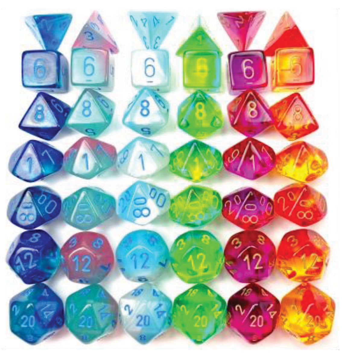Gemini: Blue-Blue/light blue Luminary Set of 10 d10s