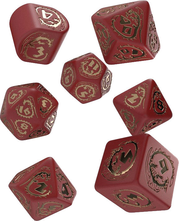 Dragons: Modern Dice Set Red/Gold (7)