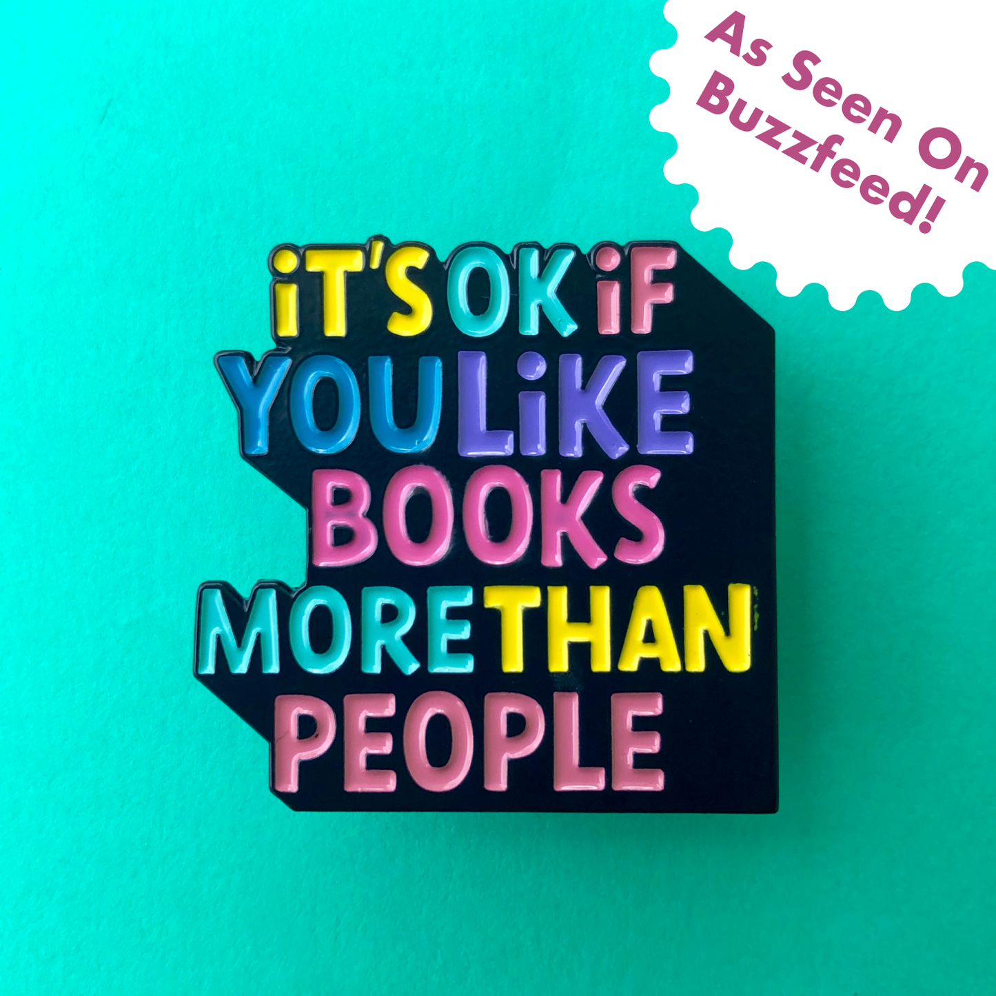Pixel & Ink Creative - Books More Than People Enamel Pin