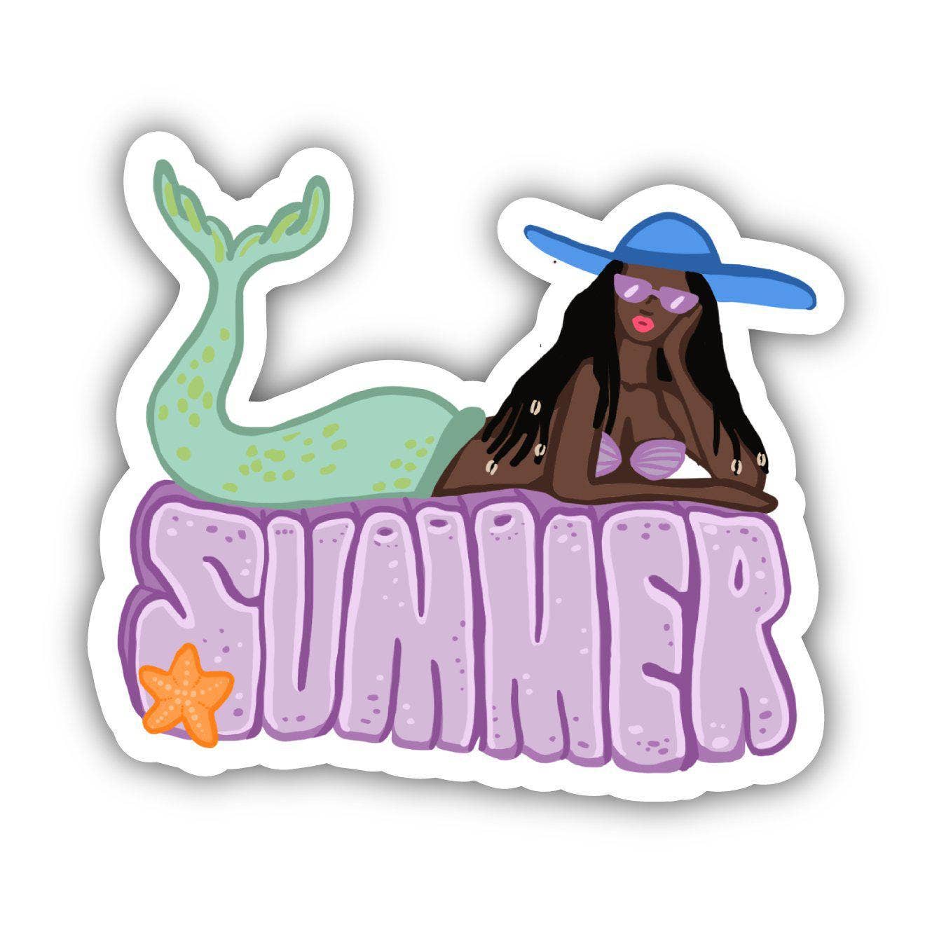 Big Moods - Mermaid Purple Summer Sticker