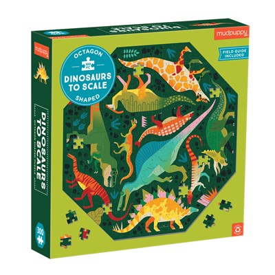 Dinosaurs to Scale 300 Piece Octagon Shaped Puzzle