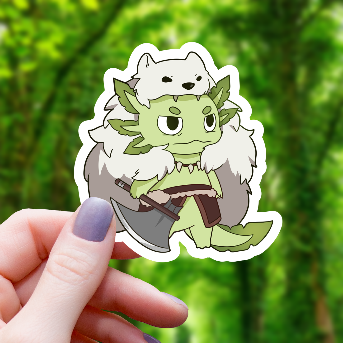Mimic Gaming Co - Axolotl Barbarian RPG Inspired Class Sticker - 3"