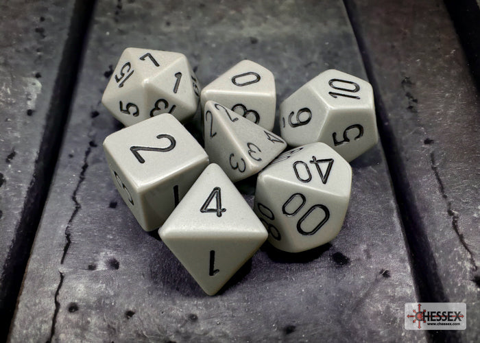 Opaque Dark Grey/black Polyhedral 7-Dice Set