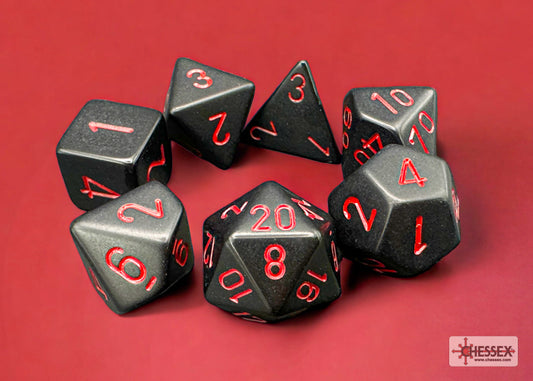 Opaque Black/red Polyhedral 7-Dice Set