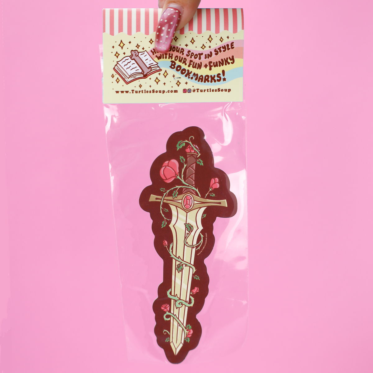 Turtle's Soup - Fantasy Sword and Roses Reading Gift Bookmark