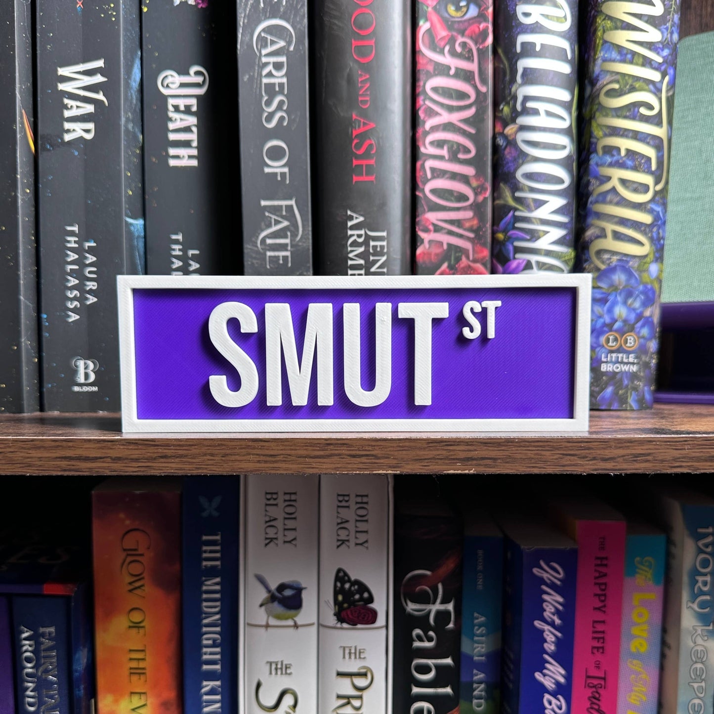The Crafted Nook - Smut Street Sign | Bookshelf Decor: Pink Pastel