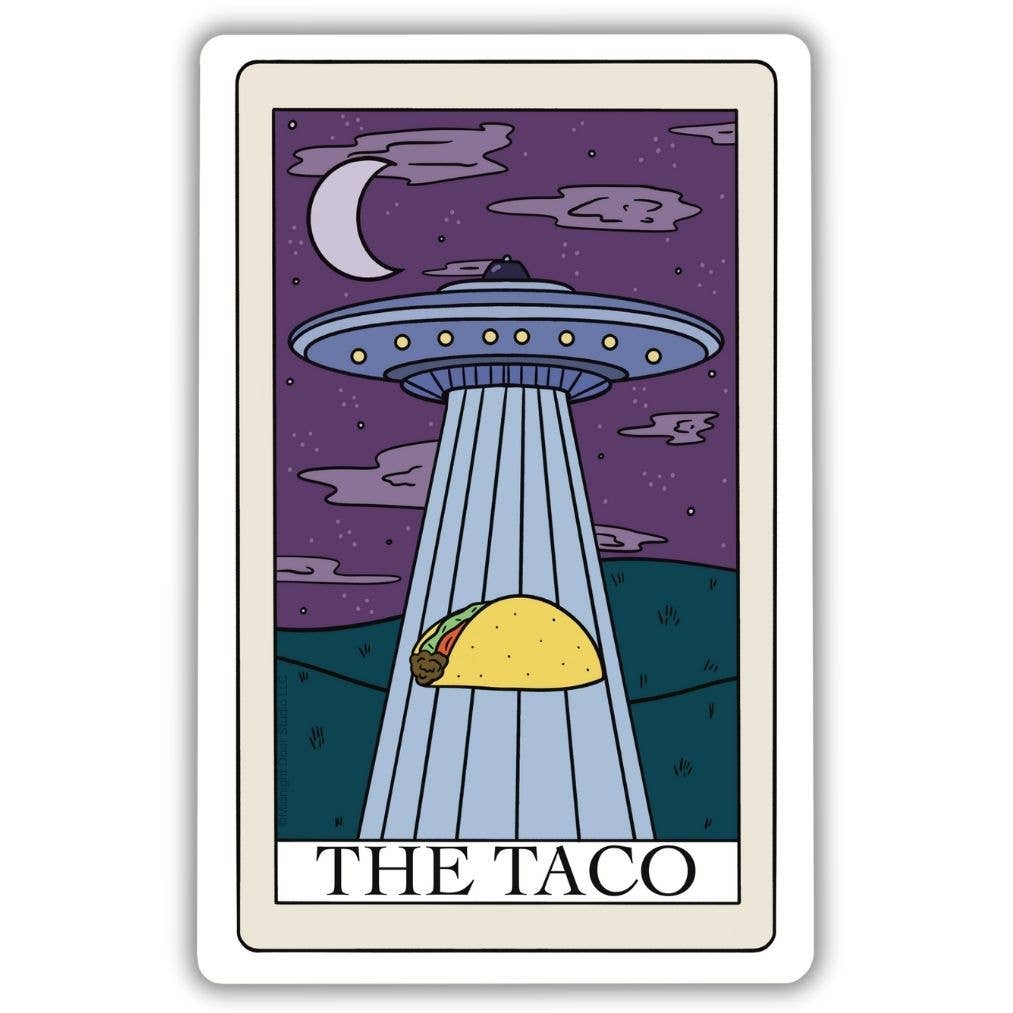 Midnight Door Studio - The Taco UFO Tarot Card Vinyl Sticker: Loose Sticker