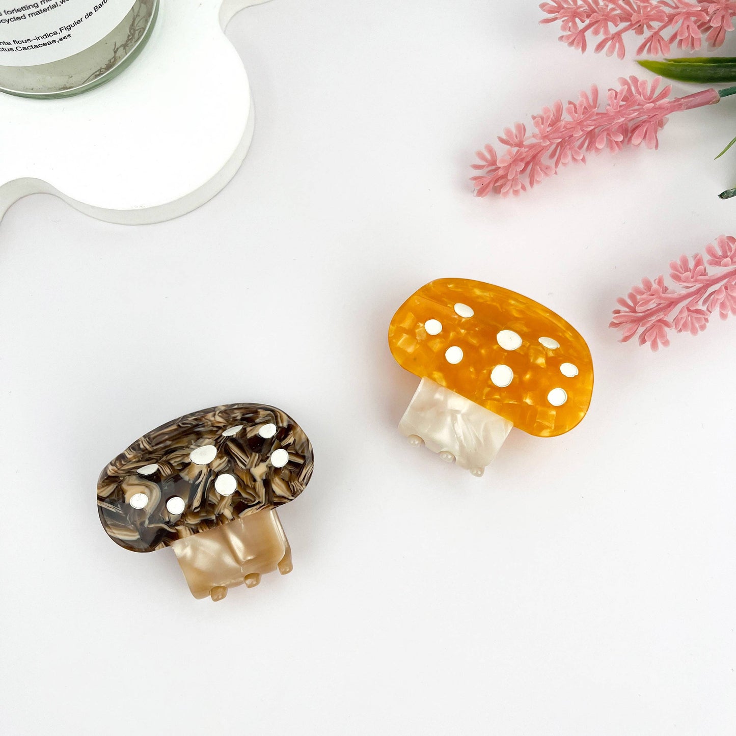 mildstyles - Mushroom Plant Acetate Hair Claw Clip: Brown