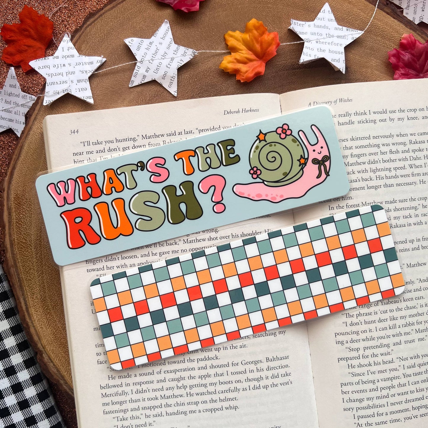 Cozy Reads Shop - What's The Rush Bookmarks: Snail / Tassel