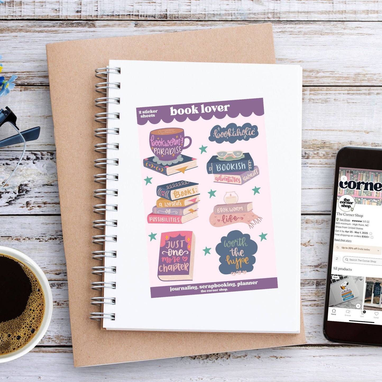 The Corner Shop - Book Lover Sticker Sheets