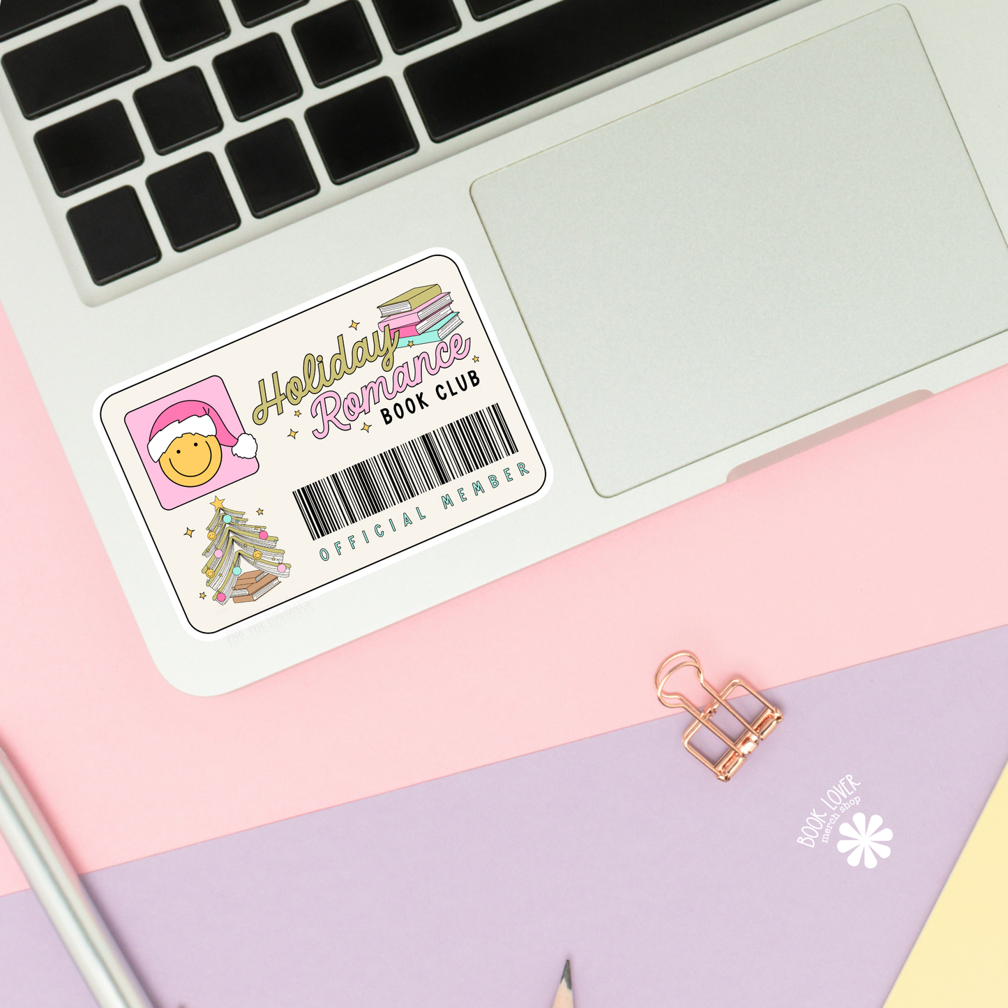 Book Lover Merch Shop - Holiday Romance Book Club Stickers / Christmas Bookish : 3''