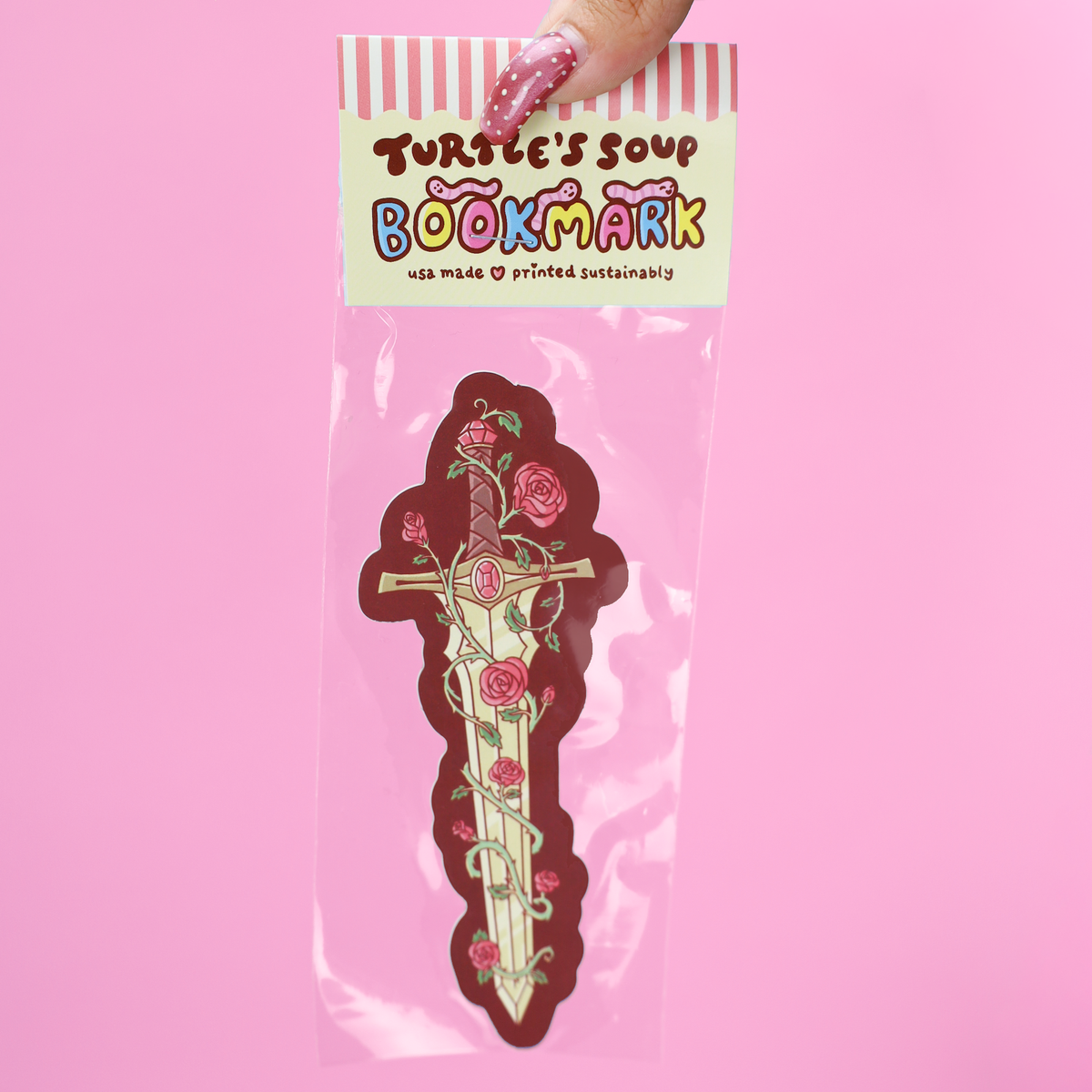 Turtle's Soup - Fantasy Sword and Roses Reading Gift Bookmark