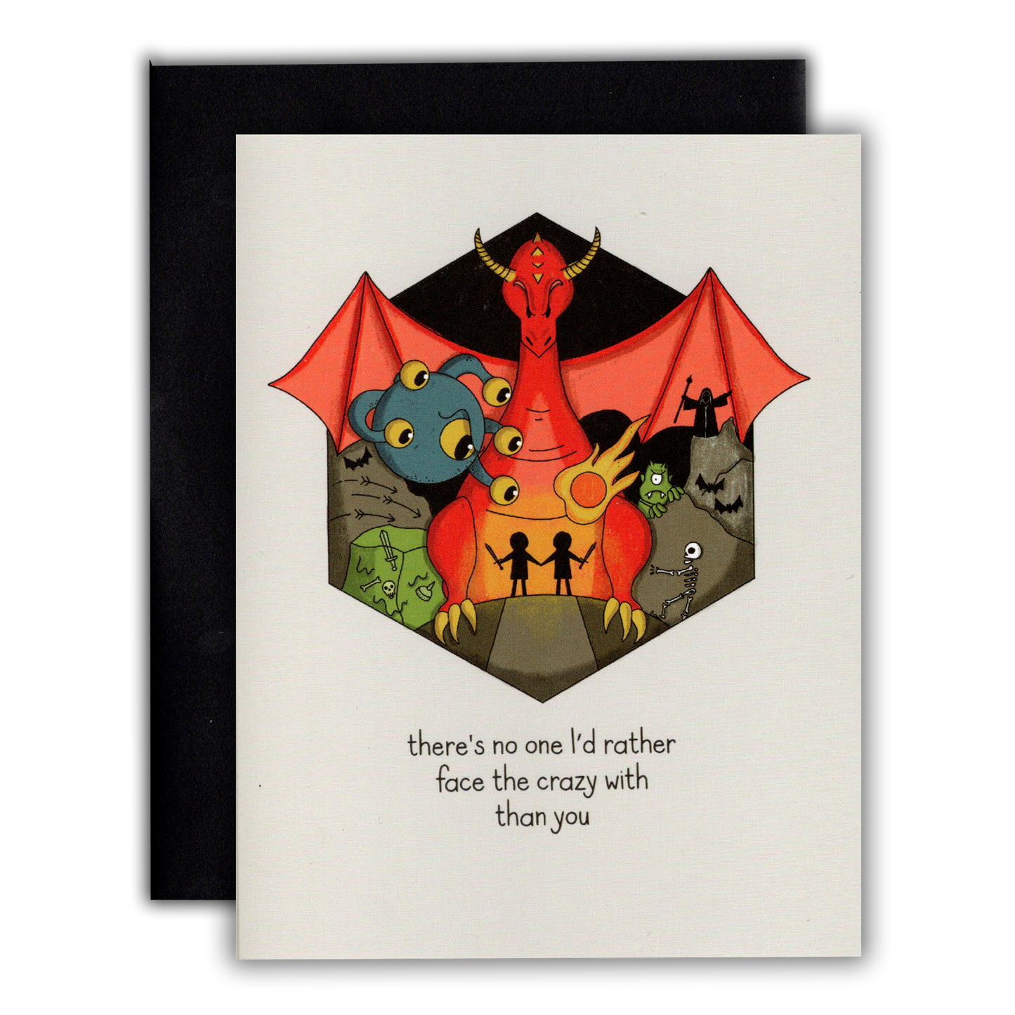 Storymakers Trading Co. - Face the Crazy Together - D&D/RPG friendship/love card