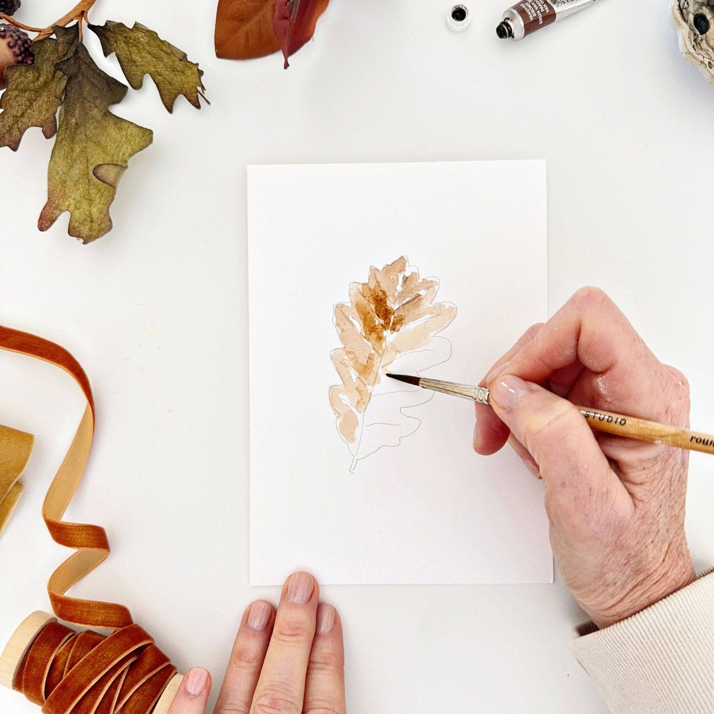emily lex studio - Fall leaves paintable notecards
