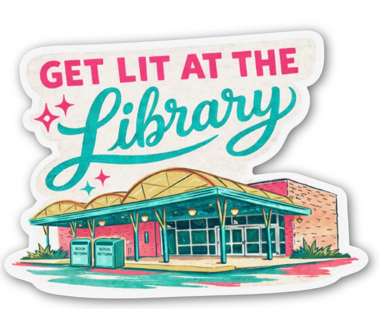 inviting affairs paperie - Get Lit at the Library Sticker