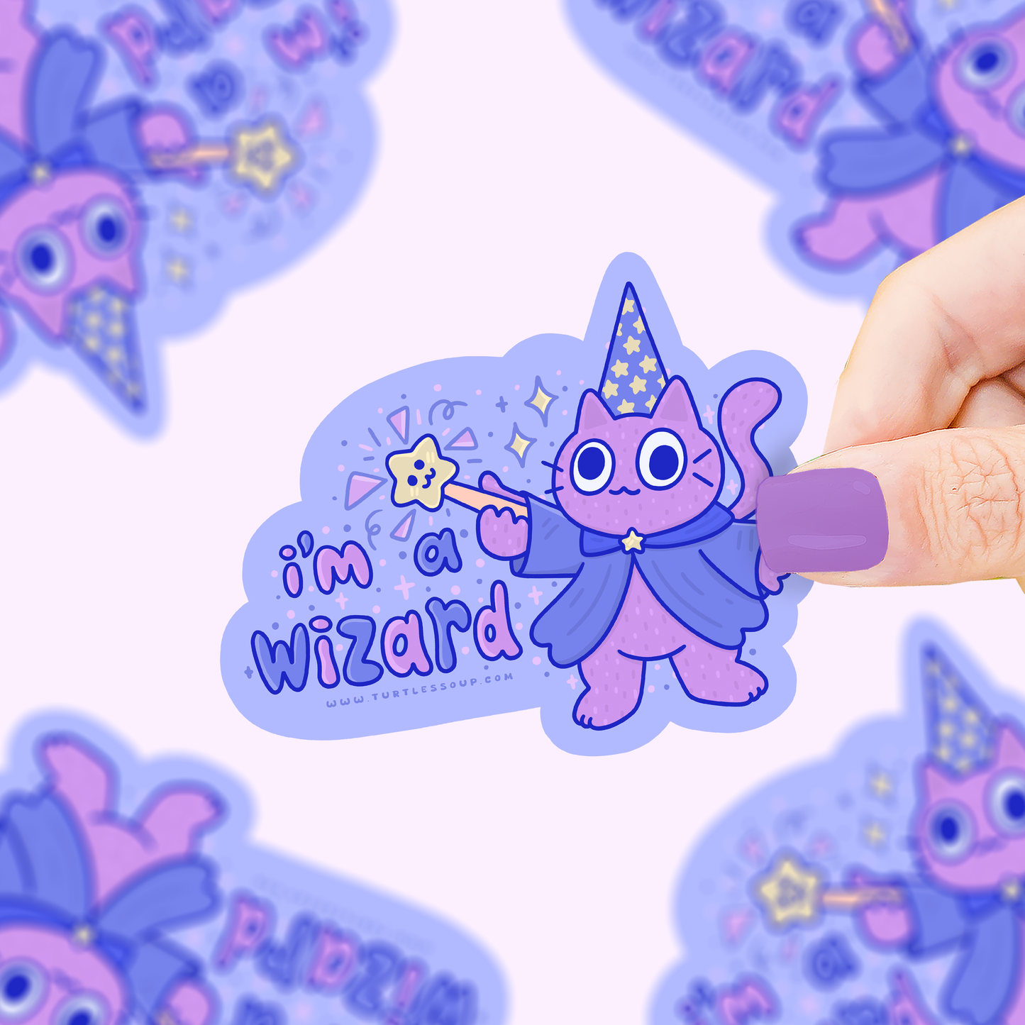 Turtle's Soup - I'm A Wizard | Derpy | Kitty | Magical | Cats | Sticker