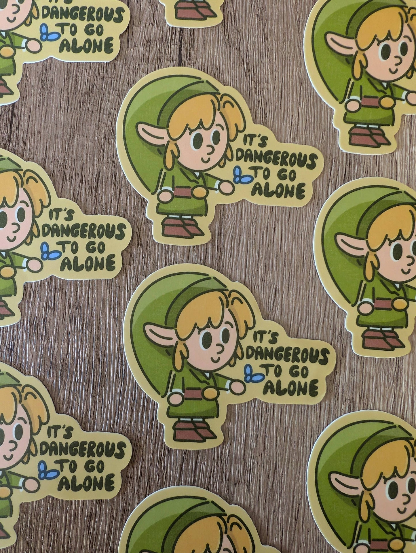 Sadsquatch - Dangerous Alone - Cute Zelda Nintendo Game Vinyl Sticker