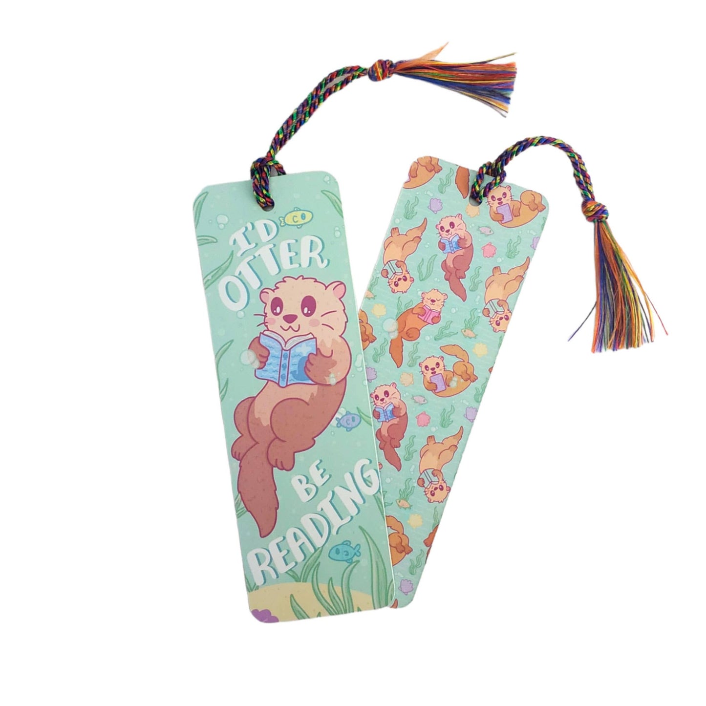 Turtle's Soup - I'd Otter Be Reading Otter Pun Funny Bookmark with Tassel