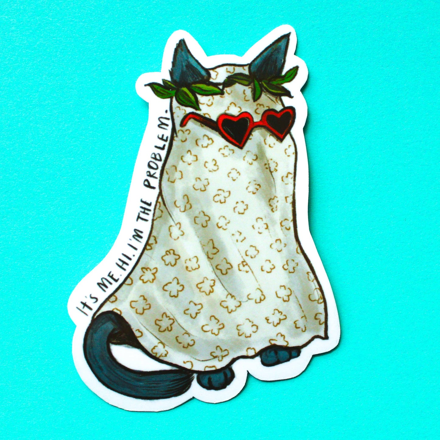 Amy Hartelust Art and Illustration - Ghostie Cat Vinyl Sticker