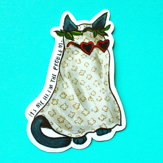 Amy Hartelust Art and Illustration - Ghostie Cat Vinyl Sticker