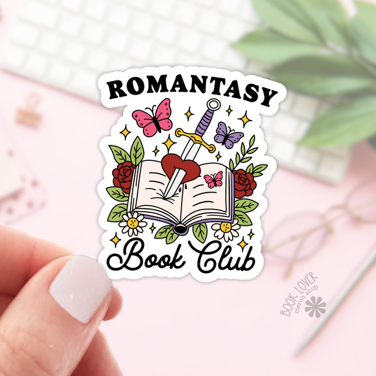Book Lover Merch Shop - Romantasy Book Club Stickers  / Bookish Merch, Book Lover: Matte 3''