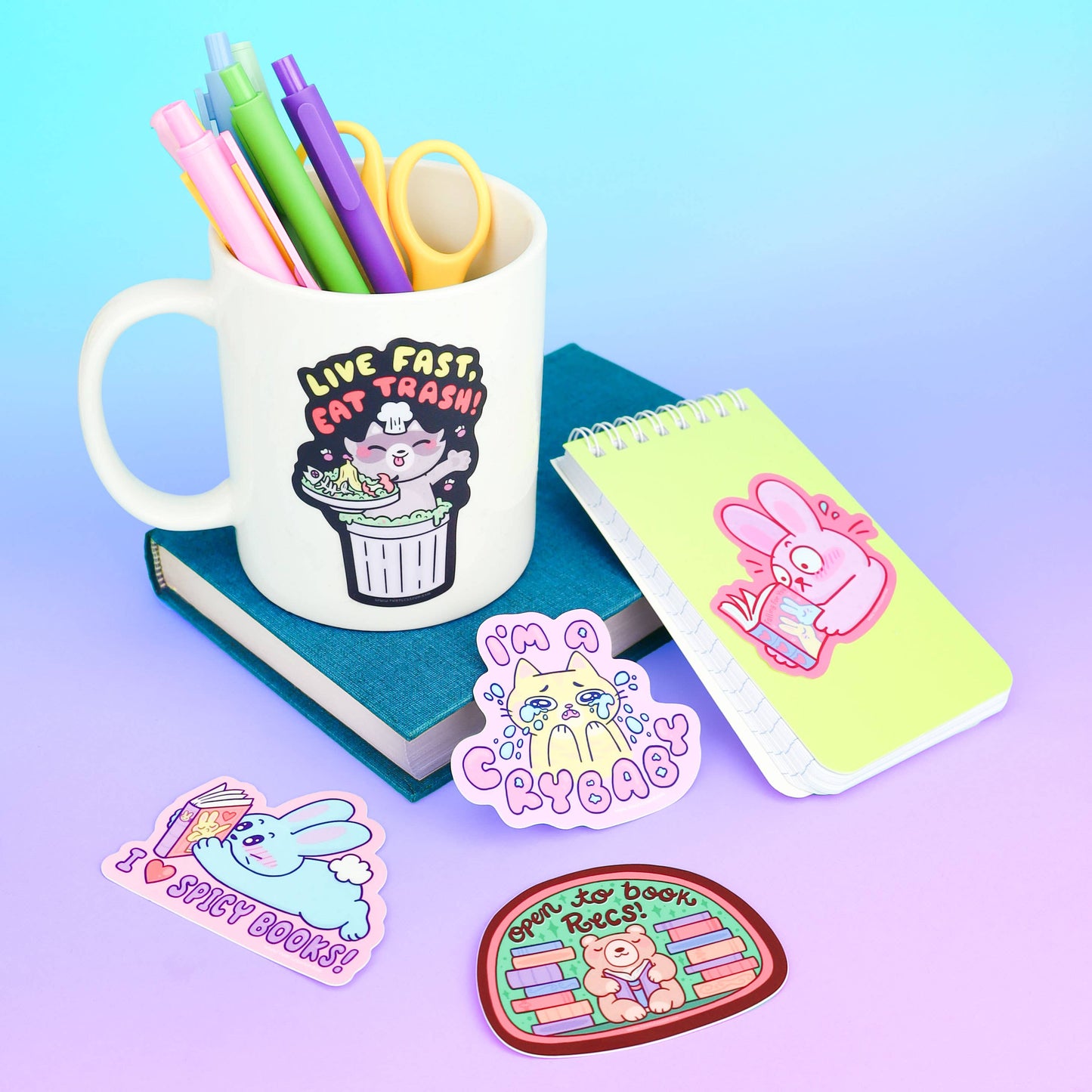 Turtle's Soup - Open To Book Recs Recommendations Reading Vinyl Sticker