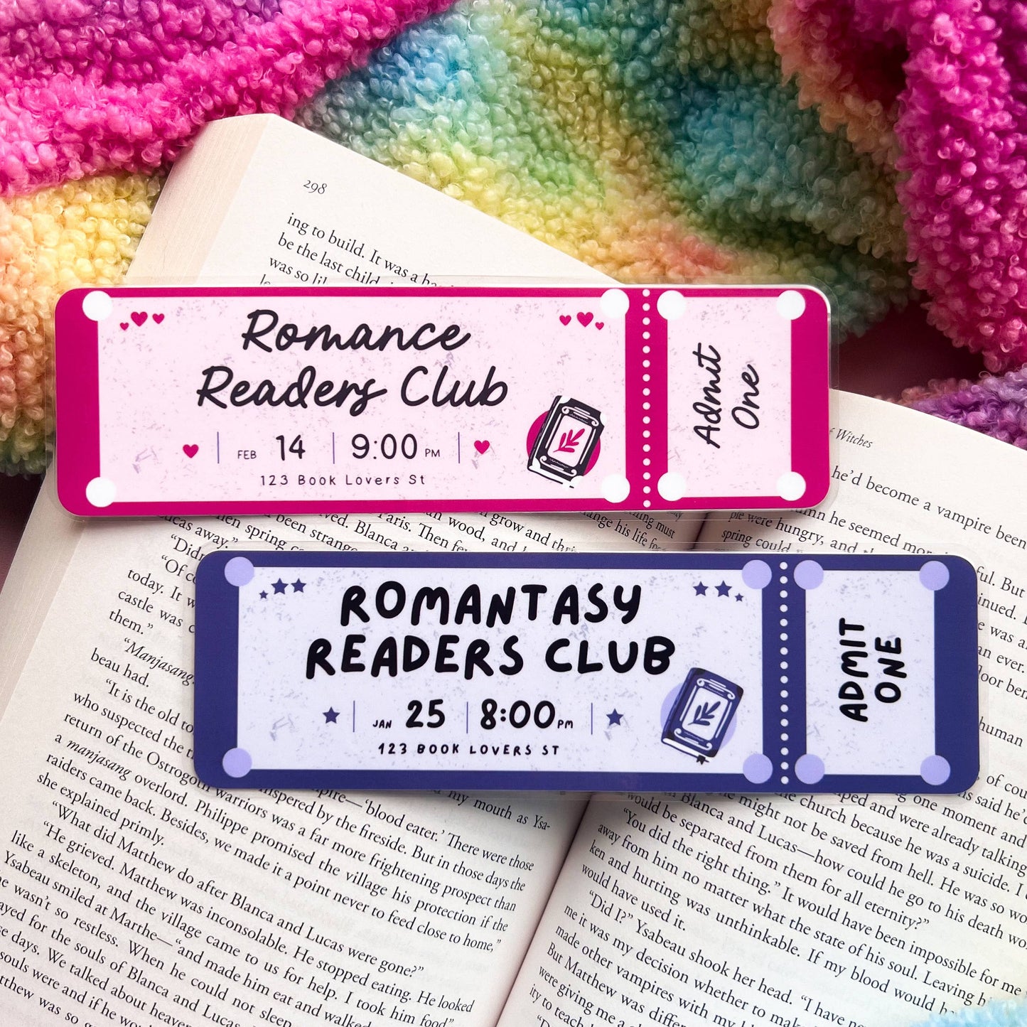 Cozy Reads Shop - Romance Ticket Bookmarks: Romance / Tassel
