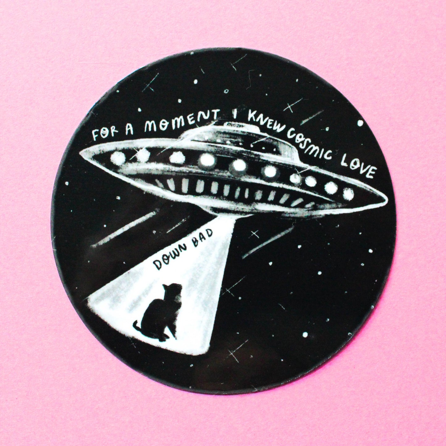 Amy Hartelust Art and Illustration - Down Bad Cat Vinyl Sticker