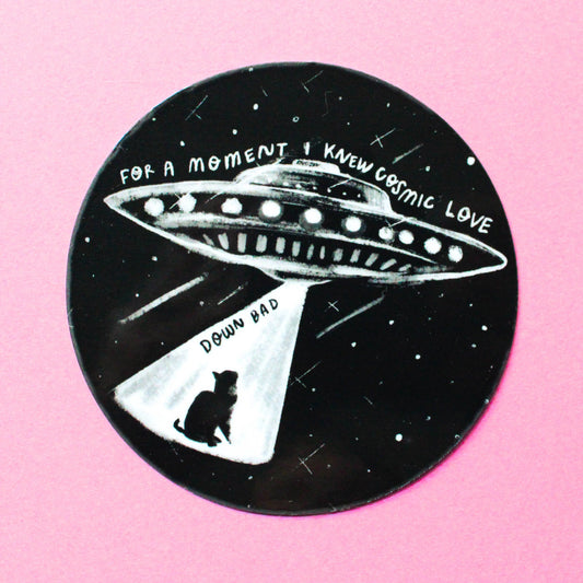 Amy Hartelust Art and Illustration - Down Bad Cat Vinyl Sticker