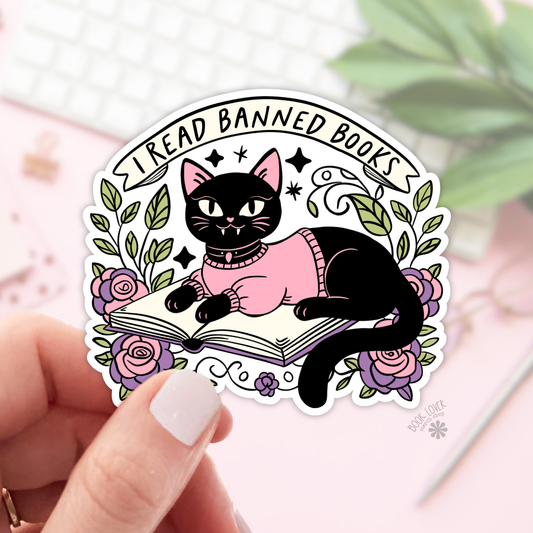 Book Lover Merch Shop - I Read Banned Books Stickers / Bookish Stickers / Book Lover: 3''
