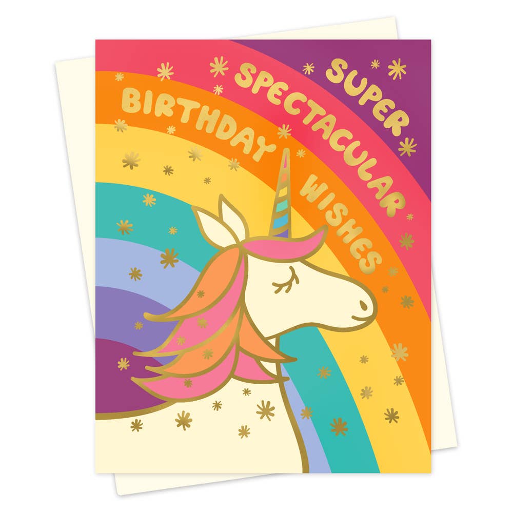 Night Owl Paper Goods - Spectacular Unicorn Foil Stamped Birthday Card