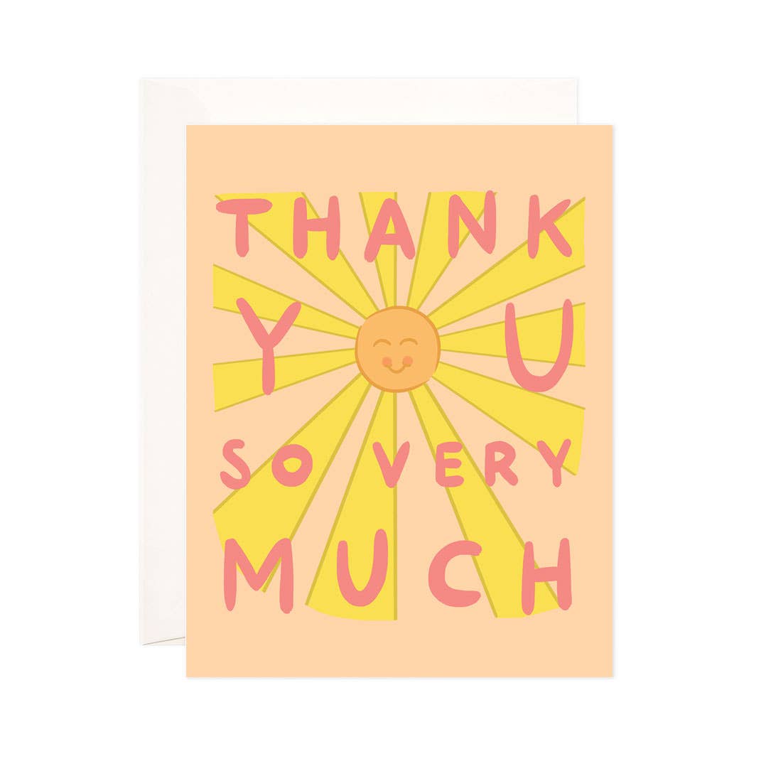 Bloomwolf Studio - So Very Much Greeting Card - Thank You Card: Single Card