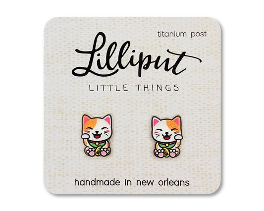 Lilliput Little Things - Lucky Cat Earrings // Maneki-Neko Earrings