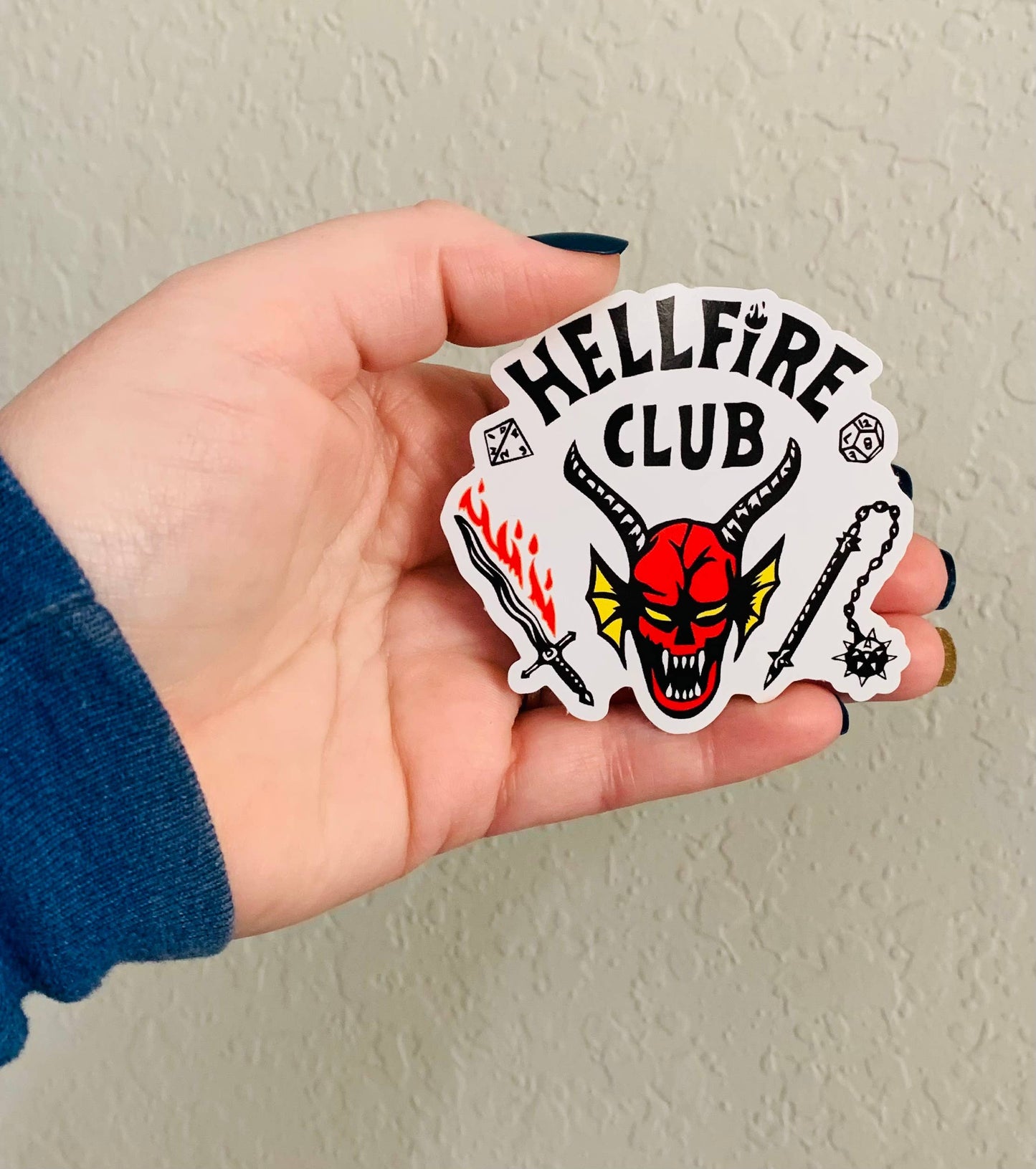 Oily Graphic Creations - Hellfire Club-Stranger Things Sticker/Magnet: Glossy vinyl