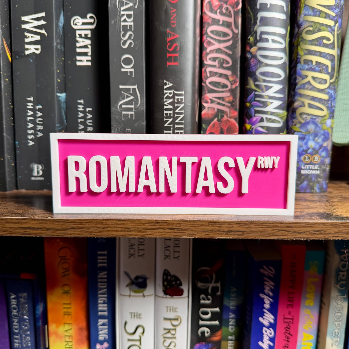 The Crafted Nook - Romantasy Street Sign | Bookshelf Decor: Purple