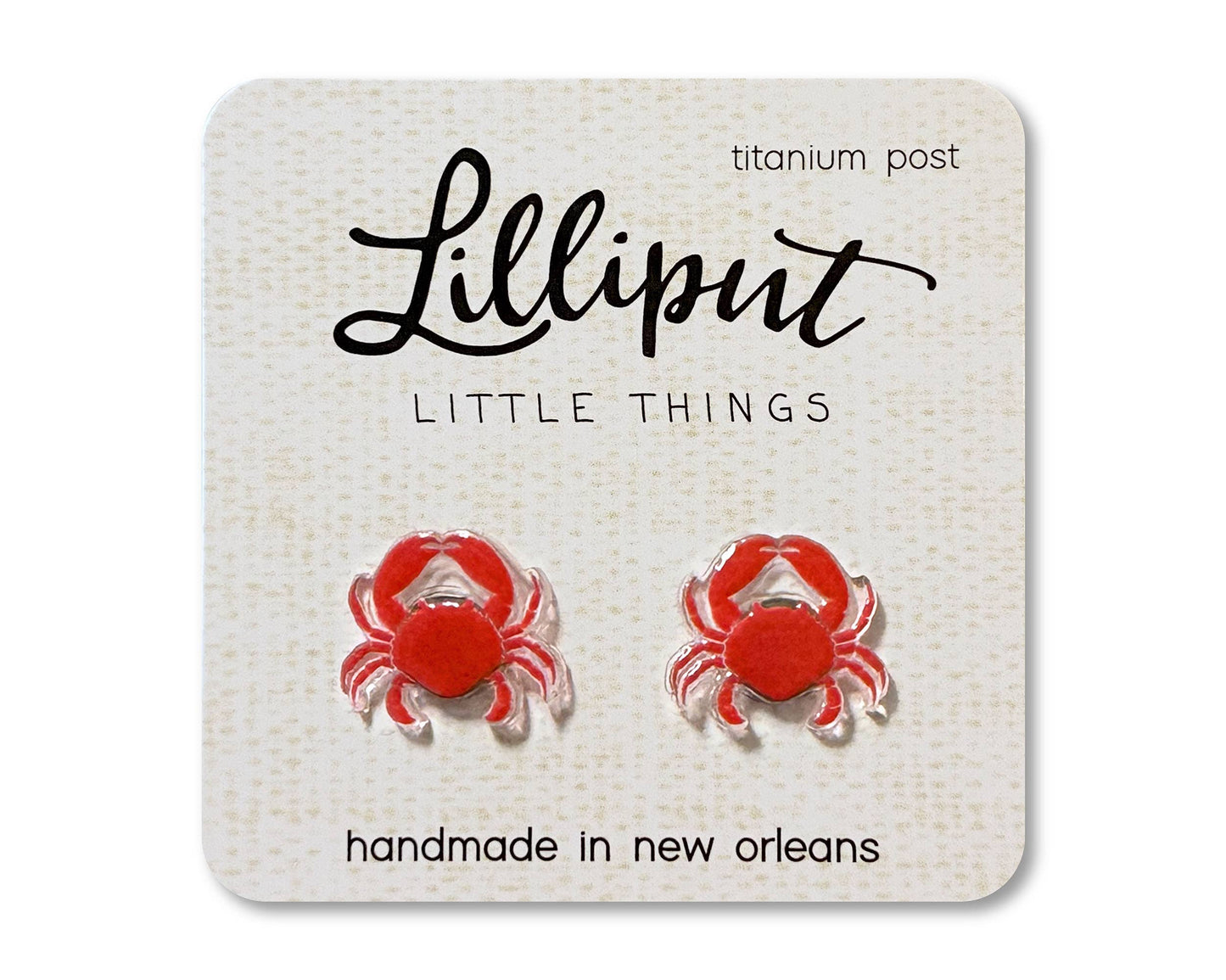 Lilliput Little Things - Crab Earrings // Blue Crab Earrings // Red Crab Earrings: Red / Large Claw