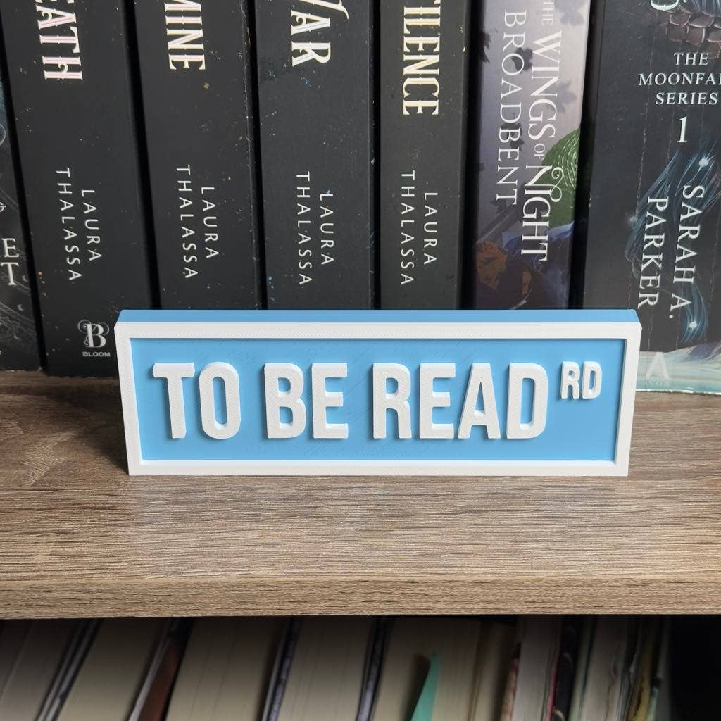 The Crafted Nook - To Be Read Street Sign | Bookshelf Decor: Red